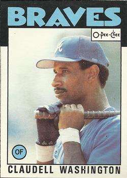1986 O-Pee-Chee Baseball Cards 303     Claudell Washington